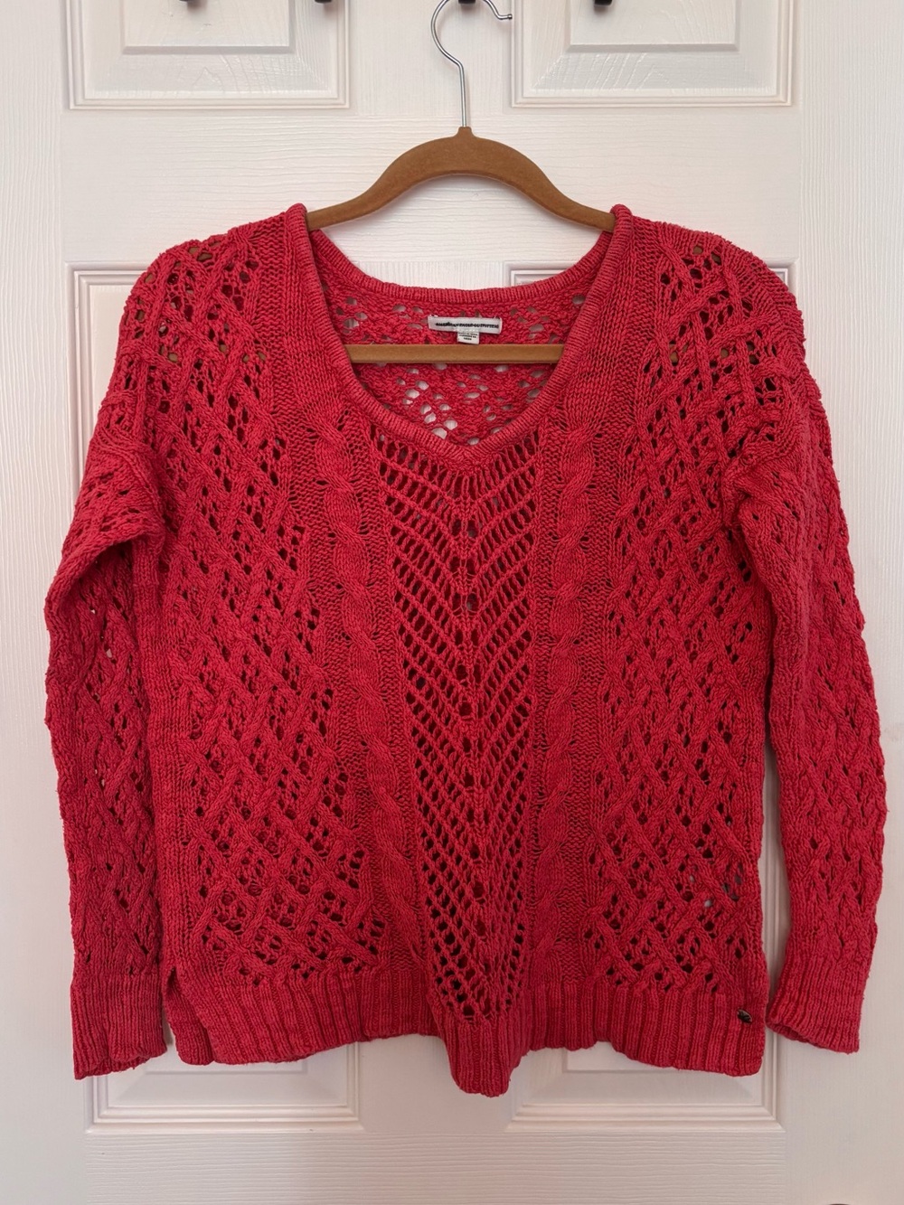 American Eagle Outfitters Open Knit V-Neck Sweater
